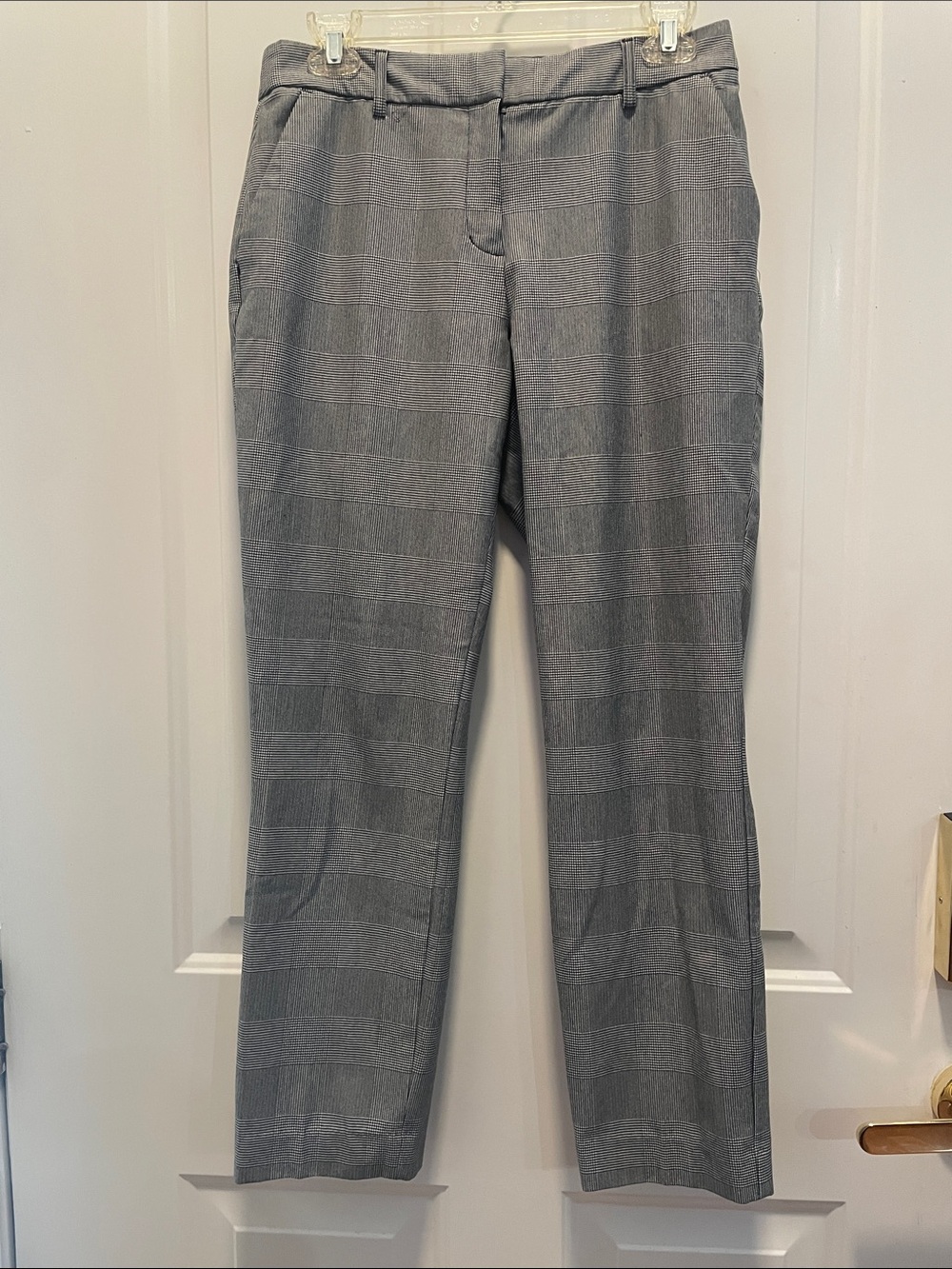 Express Women’s Stretch Columnist Ankle Mid Rise Plaid Dress Pants 6R